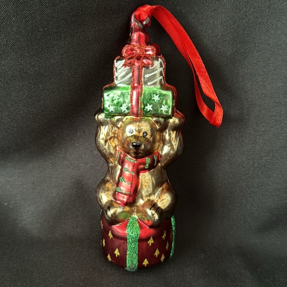 Blown Glass Bear Ornament - Picture 7 of 7